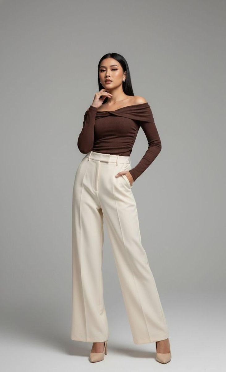 Draped knit and trouser